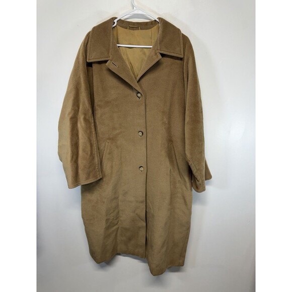 Max Mara Women’s Vintage Overcoat Virgin Wool Coat Camel Made Italy Sz XL